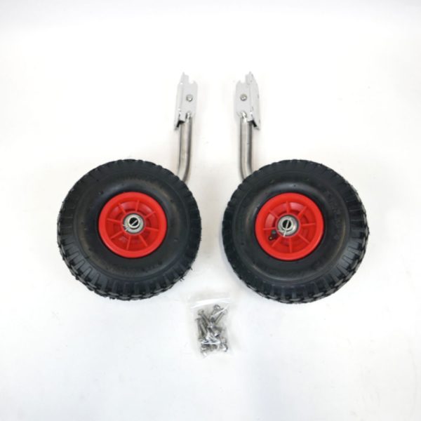 EasyFold Boat Launching Wheels - Stainless Steel, Red full set