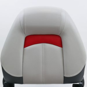 Premium High Back Qualifier Boat Seat - Grey/Charcoal/Red Style top