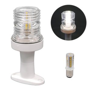 Fixed Mount All-Round 360 Degrees LED White Navigation Light, 12V, 24V - boats up to 12m