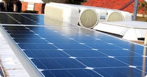 BlueFusion Solar Panel on Caravan roof