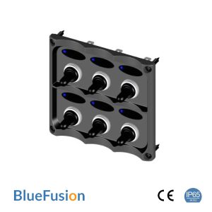 12V Switch Panel with Toggle Switch, 6 Gang, IP65 Rated - BlueFusion