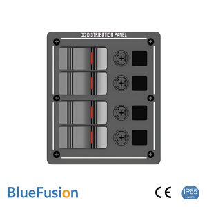 12V / 24V Aluminium Switch Panel 4 Gang, IP65 Rated - BlueFusion