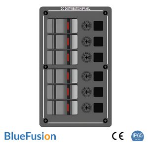 12V / 24V Aluminium Switch Panel 6 Gang, IP65 Rated - BlueFusion