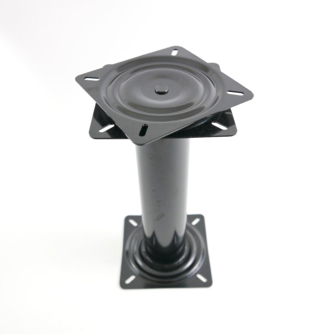 14 Tall Seat Pedestal with 360° Seat Swivel, Black Steel 