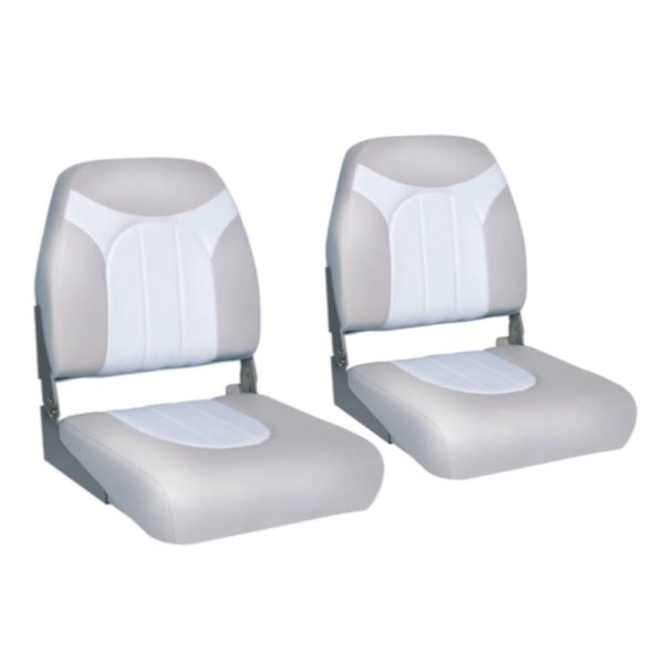 Pair of Deluxe Fishing Boat Seats, Grey White main
