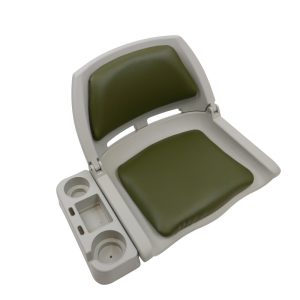 boat seat with holder olive green and grey