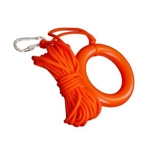 Floating Lifebuoy Throw Line 10m with Grab Ring and Carabiner Hook